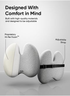 Frido Frido Ultimate Pro Back Support (High Density) For Chair, Orthopedic Backrest Cushion For Lumbar&Posture Support, Helps In Back Pain Relief,Proprietary Hi-Per Foam Pillow With Adjustable Straps, Grey  - Image 5