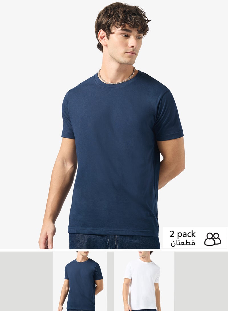 سفنتي فايف بيسيكس عبوة من  تي شيرت بياقة مستديرة - Image 1