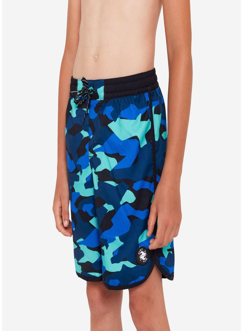 OLAIAN OLAIAN by DECATHLON, SWIMMING SHORTS 500 - BLUE/CAMO  - Image 3