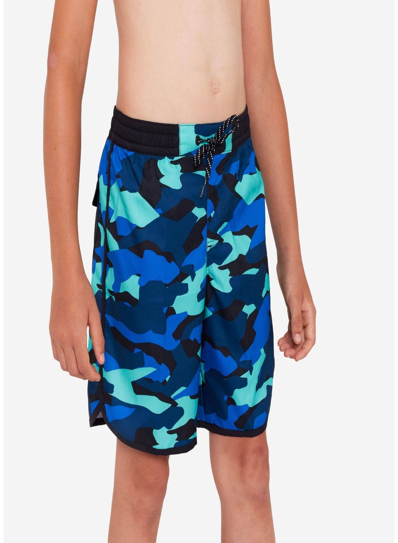 OLAIAN OLAIAN by DECATHLON, SWIMMING SHORTS 500 - BLUE/CAMO  - Image 1