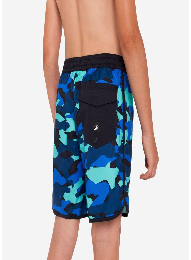 OLAIAN OLAIAN by DECATHLON, SWIMMING SHORTS 500 - BLUE/CAMO  - Image 4