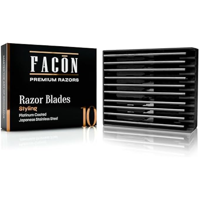 FACON Facn Professional Hair Styling Thinning Texturizing Cutting Feather Razor Replacement Blades  10 Count - Image 1