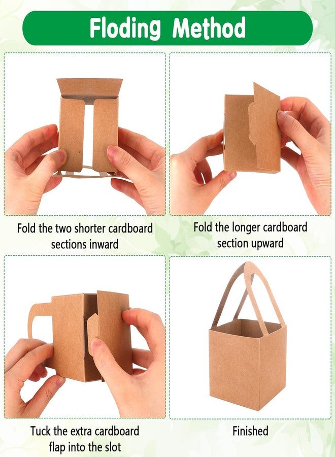 Beupy 60 Pcs Succulent Wrap Bags Bulk 2.75 Inch Mini Kraft Paper Succulent Wrap Bags with Handles & Thank You Stickers for Wedding Baby Shower Succulent Party Favors for Guests - Image 3