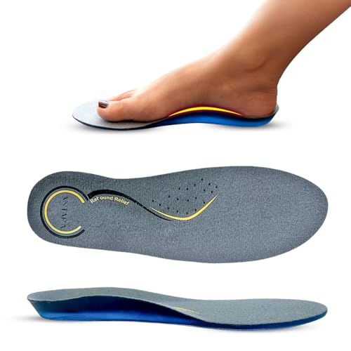 AGEasy Insoles for Flat Feet and Plantar Fasciitis with Rebound Relief Technology for Arch Support (White, Small, 5-6 UK) - Image 1