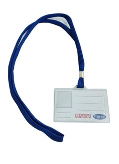 PARTNER 50-Piece ID Card Holder With Lanyard Blue 