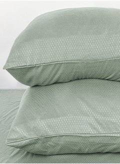 PACHA HOME Plain sheet set with fabric pattern - color: Teal-Size: 240*270+2 pillowcases.  - Image 3