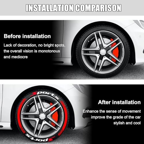 AutoBizarre DIY Sports 3D Letters Rubber Tyre Stickers Kit for Decoration Styling Universal for All Cars, Vans, Trucks, Motorcycles (Red) - Image 3