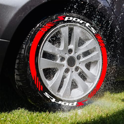 AutoBizarre DIY Sports 3D Letters Rubber Tyre Stickers Kit for Decoration Styling Universal for All Cars, Vans, Trucks, Motorcycles (Red) - Image 1