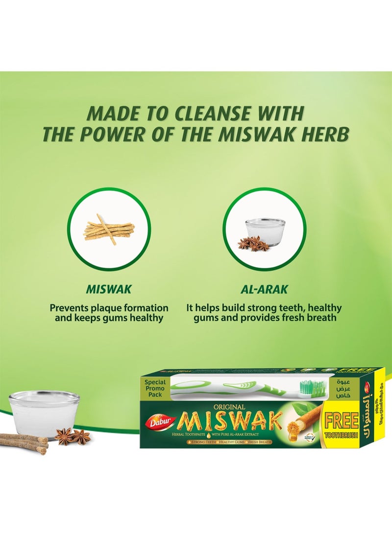 Dabur Miswak Herbal Toothpaste And Toothbrush 190g - Image 4