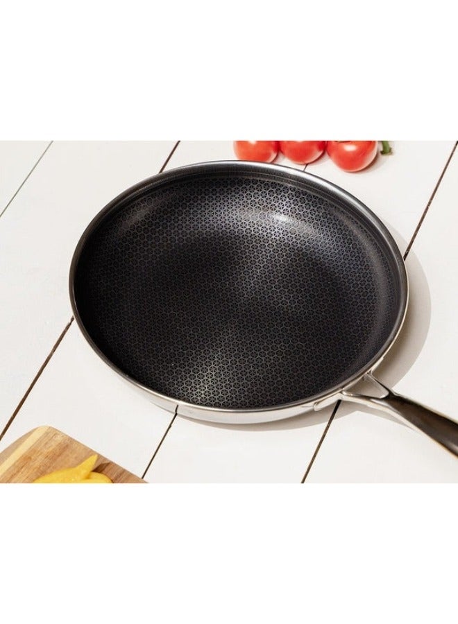 Stainless Steel Cooking Deep Frying Pan 28 cm - Image 2