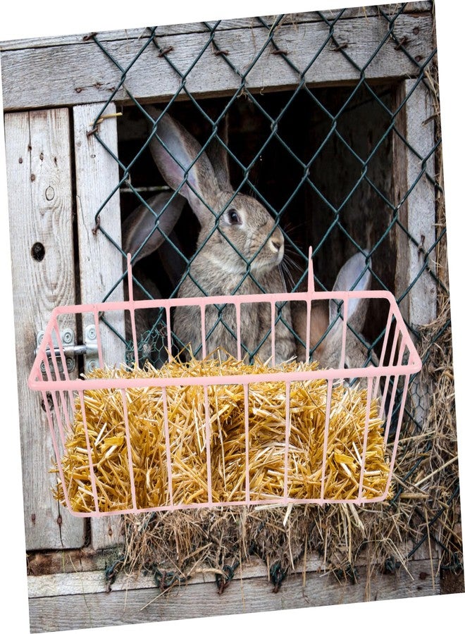 UKCOCO Pink Hanging Hay Feeder Rabbit Enrichment Toy Hay Rack Rabbit Feeder Holder - Image 5