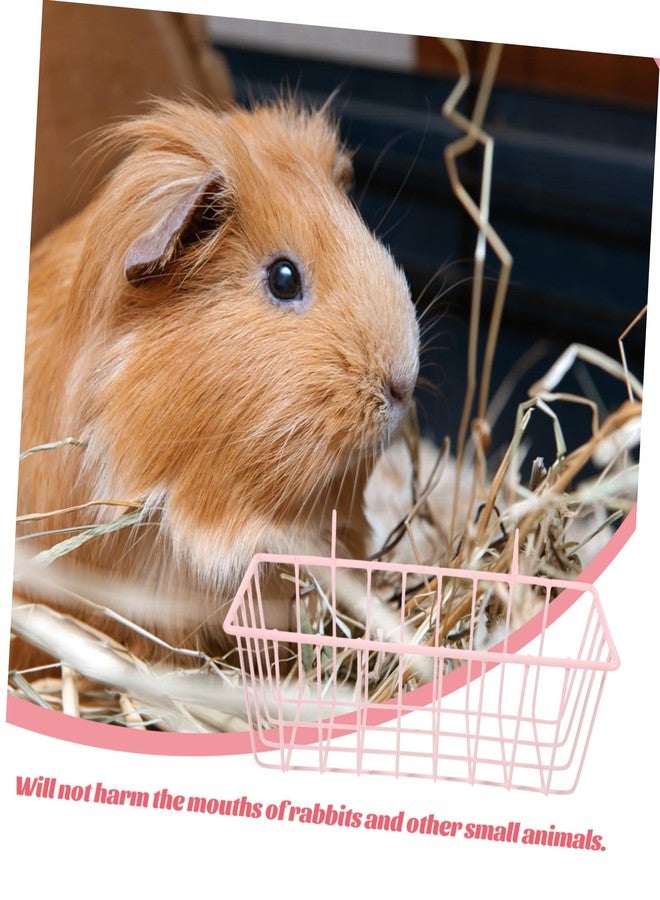 UKCOCO Pink Hanging Hay Feeder Rabbit Enrichment Toy Hay Rack Rabbit Feeder Holder - Image 4