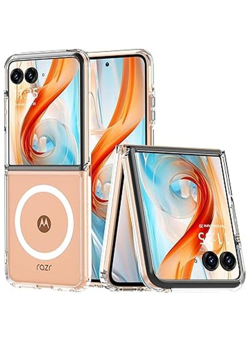 Magnetic Case Compatible with Motorola Razr 50 Ultra, Transparent Hard PC Shockproof Yellowing Anti-Scratch Cover For Ultra - Image 1