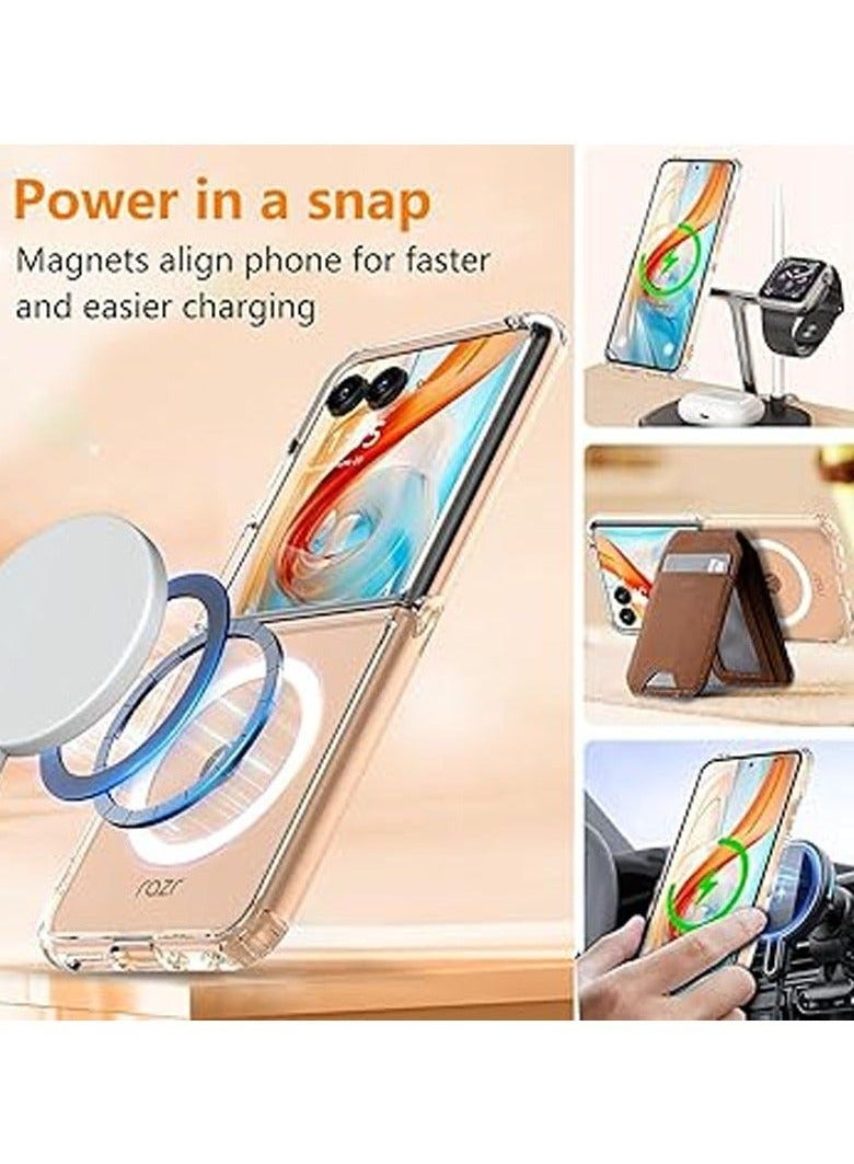 Magnetic Case Compatible with Motorola Razr 50 Ultra, Transparent Hard PC Shockproof Yellowing Anti-Scratch Cover For Ultra - Image 4