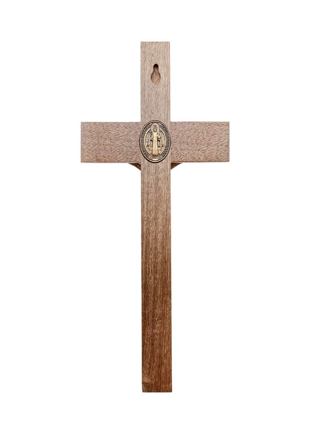 Intercession Wall Wood Cross Crucifix (10 in - Antique Gold) - Image 2