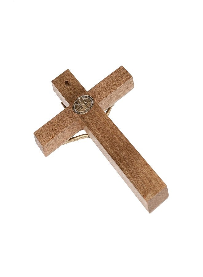 Intercession Wall Wood Cross Crucifix (10 in - Antique Gold) - Image 5