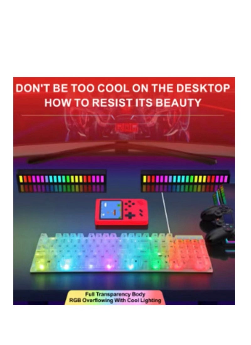 Generic - transparent keyboard with Fixed background lights with different mixed 7 colors 104 keys High quality - Image 1
