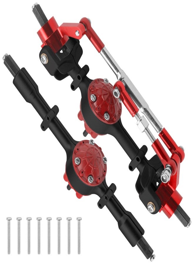 Vgoohobby مجموعة ترقية محاور أمامية وخلفية معدنية Vgoohobby متوافقة مع سيارات WPL C14 C24 C34 C44 B14 B24 1/16 RC (أسود) - Image 1