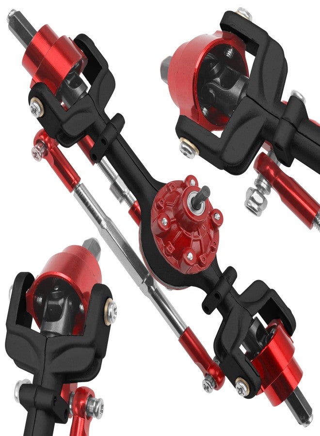 Vgoohobby مجموعة ترقية محاور أمامية وخلفية معدنية Vgoohobby متوافقة مع سيارات WPL C14 C24 C34 C44 B14 B24 1/16 RC (أسود) - Image 4