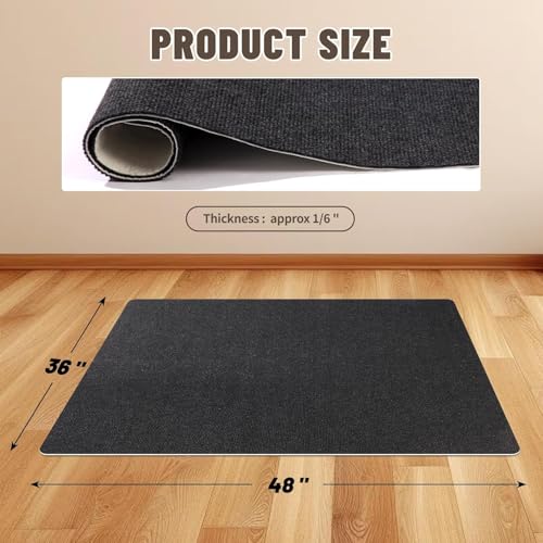 Fayleeko Chair Mat, 36" x 48" Office Chair Mat for Hardwood and Tile Floor, Heavy Duty Floor Protector for Rolling Chairs,Non-Slip,Computer Mat for Home Office (Dark Grey) - Image 4