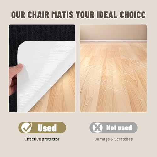 Fayleeko Chair Mat, 36" x 48" Office Chair Mat for Hardwood and Tile Floor, Heavy Duty Floor Protector for Rolling Chairs,Non-Slip,Computer Mat for Home Office (Dark Grey) - Image 2