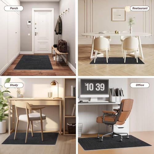 Fayleeko Chair Mat, 36" x 48" Office Chair Mat for Hardwood and Tile Floor, Heavy Duty Floor Protector for Rolling Chairs,Non-Slip,Computer Mat for Home Office (Dark Grey) - Image 5