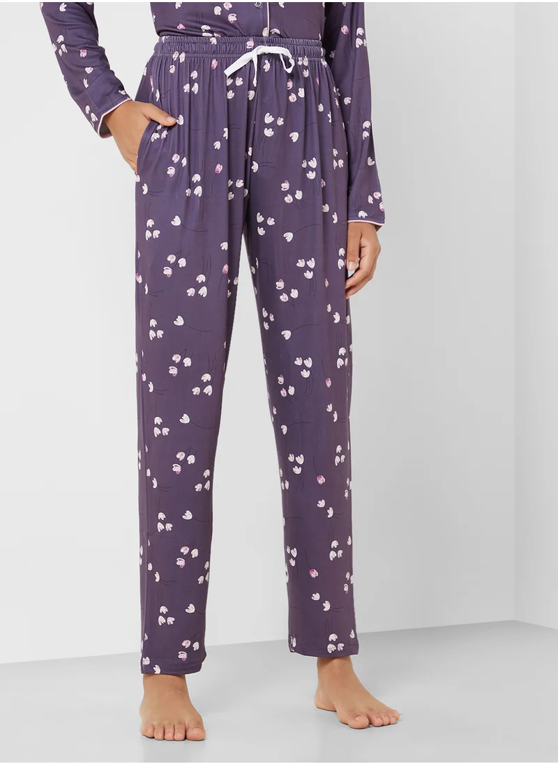 Ginger Floral Print Cotton Shirt & Pyjama Set