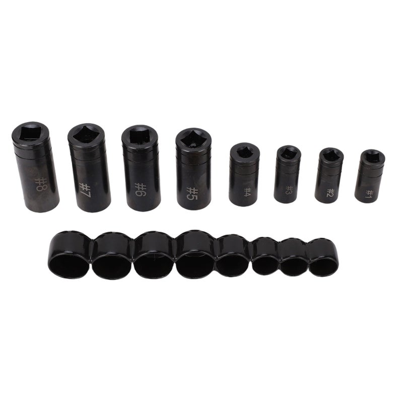 8Pcs Tap Socket Set Metric Standard 70500 1/4in 3/8in Drive with Bracket for Automobile Maintenance - Image 1