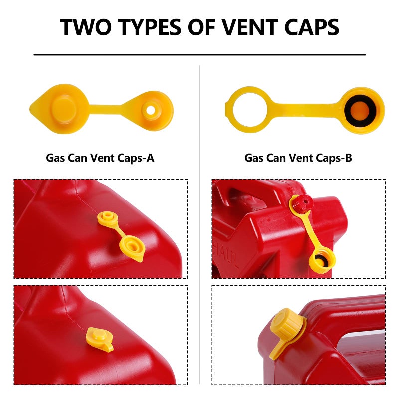 Zoolowua Gas Can Spout Replacement Kit, Gas Can Nozzle Replacement (5 Kit-Yellow) All gaskets are installed and ready to use upon receipt. For 1/2/5/10 gallon gas can. Easy and convenient to use - Image 5