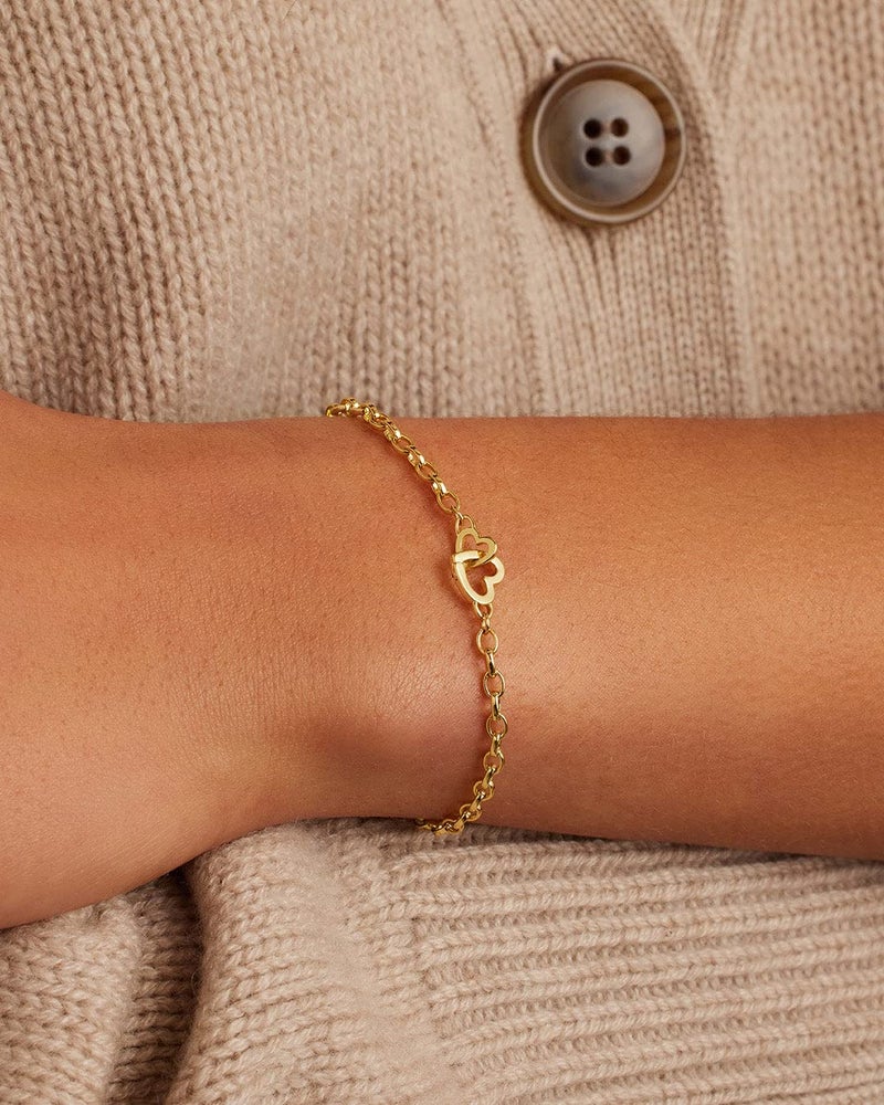 gorjana - Parker Heart Mini Bracelet 7 1/4" - 18k Gold Plated - Celebrate Meaningful Connections - Stacking Bracelets for Style - Elegant Interlocking Design - Image 3