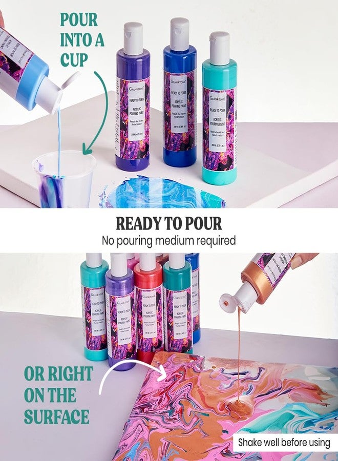 GRANOTONE Premium Metallic Acrylic Pouring Paint, Ready-to-Use, Superior High-Flow Formula, Ideal for Canvas, Wood, Paper, Craft & Fluid Art Project (MAGENTA) - Image 3