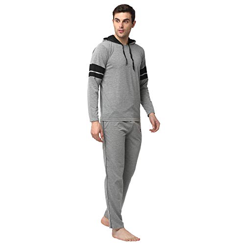 MACK JONNEY Cotton Blend Track suit Co-ord Set For Men With Hodded Full Sleeve T-Shirt and Track Pant-T_12_MLG_D1_MLG_02-XXL - Image 2