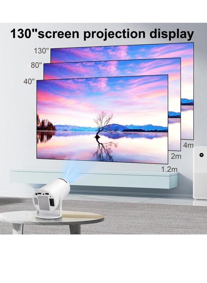 توبليو جهاز العرض الضوئي المحمول الذكي المحمول HY300 أندرويد 5G 5G واي فاي 1280 720P كامل الوضوح عالي الدقة للمكتب والمسرح المنزلي جهاز عرض فيديو صغير بمواصفات بصرية PROJ-WO-87-AN أبيض  - Image 4