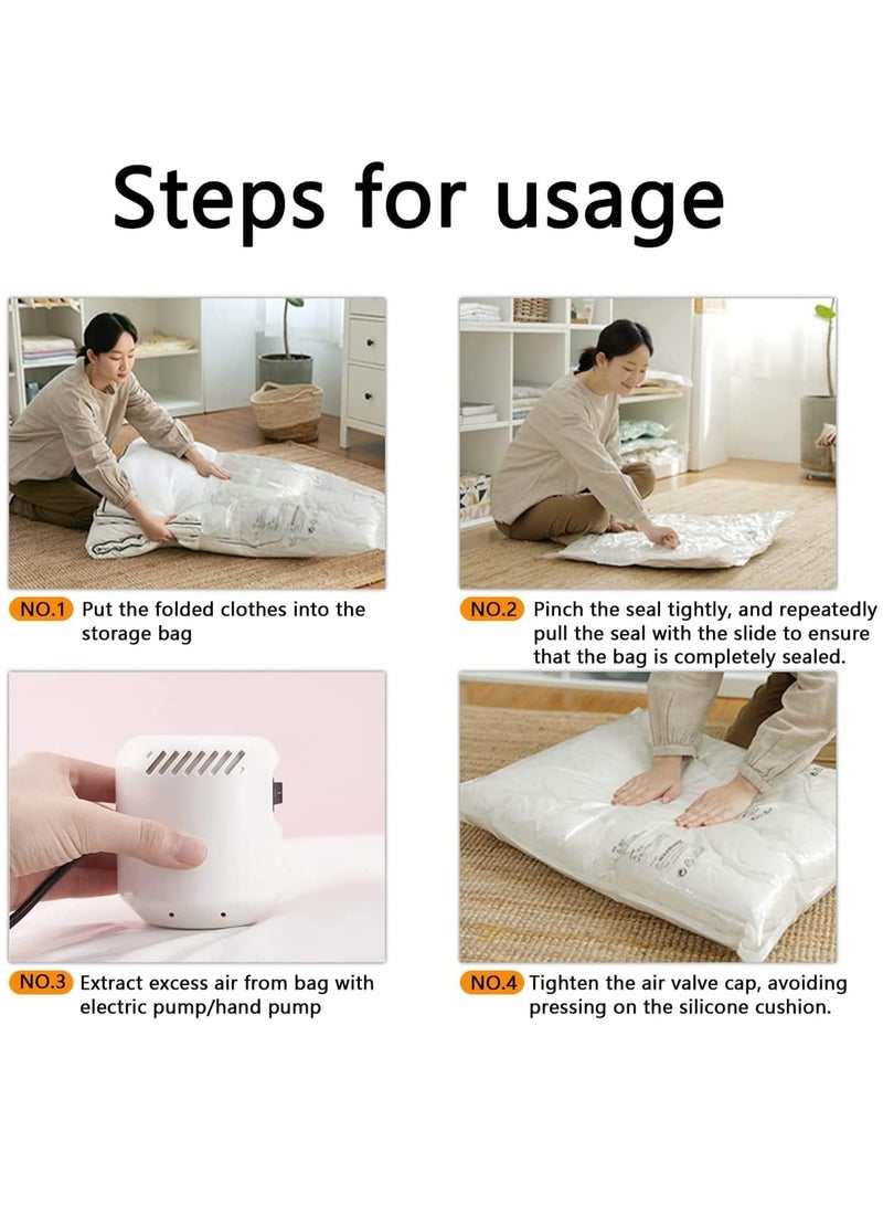 6PCS Storage Bags Space Saver Bags Vacuum Sealer Bags for Clothes Storage Compression Sealed Bags for Travel Comforters Blankets Bedding (Jumbo)  - Image 5