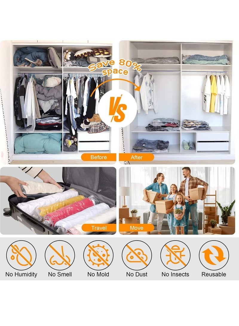 6PCS Storage Bags Space Saver Bags Vacuum Sealer Bags for Clothes Storage Compression Sealed Bags for Travel Comforters Blankets Bedding (Jumbo)  - Image 4