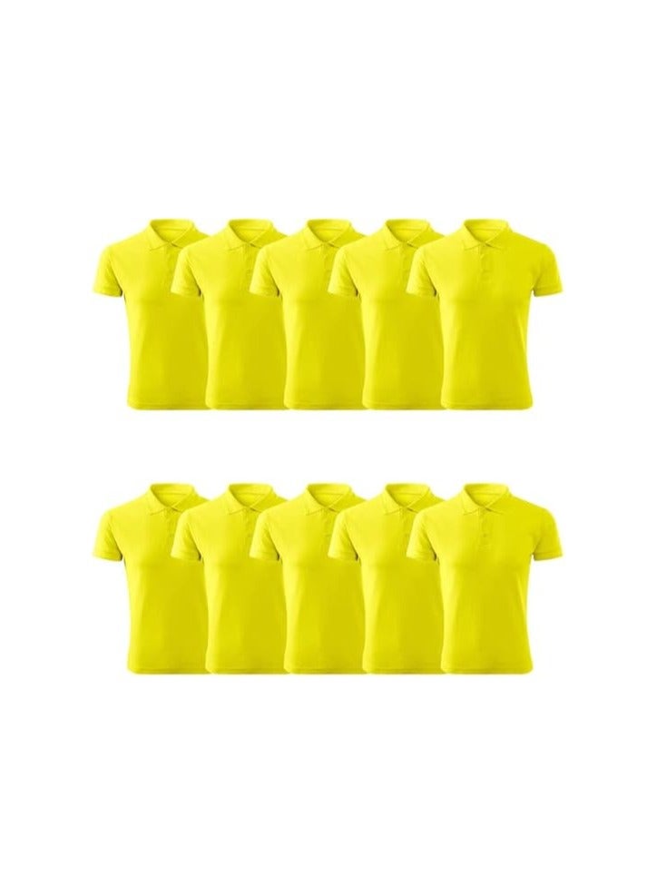 PRINTSHOP4ME Pack of 10 Pcs Men's Regular-Fit Golf Polo T-shirt Pure Cotton Short Sleeve 220 GSM Basic Colors  - Image 1