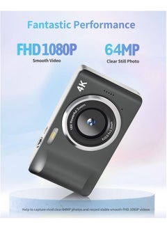 IqwiCam Digital Camera, 4K HD Camera Digital 18x Digital Zoom with Anti-shake, 64GB Memory Card, 2.8" LCD Screen, Portable Mini Ultra-thin Retro Style  - Image 2