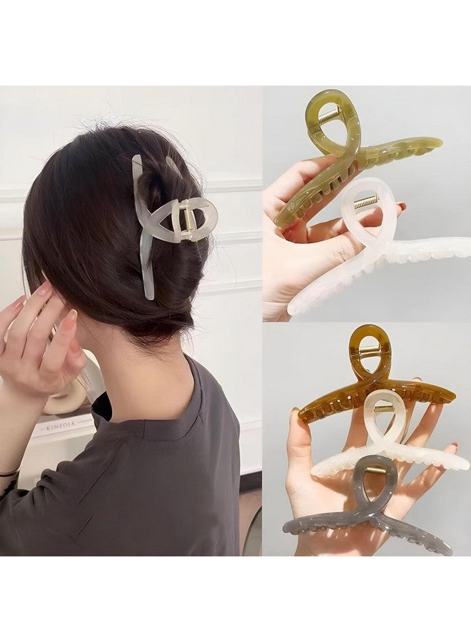 Plenteous Matte Claw Hair Clips for Women - Medium Rectangle & Large Butterfly Clutchers, Non-Slip Durable Jaw Clips for Thin, Thick, Long Hair - Set of 3, Multi Color - Image 1