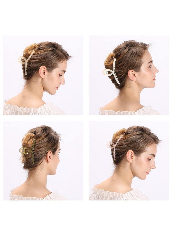 Plenteous Matte Claw Hair Clips for Women - Medium Rectangle & Large Butterfly Clutchers, Non-Slip Durable Jaw Clips for Thin, Thick, Long Hair - Set of 3, Multi Color - Image 3