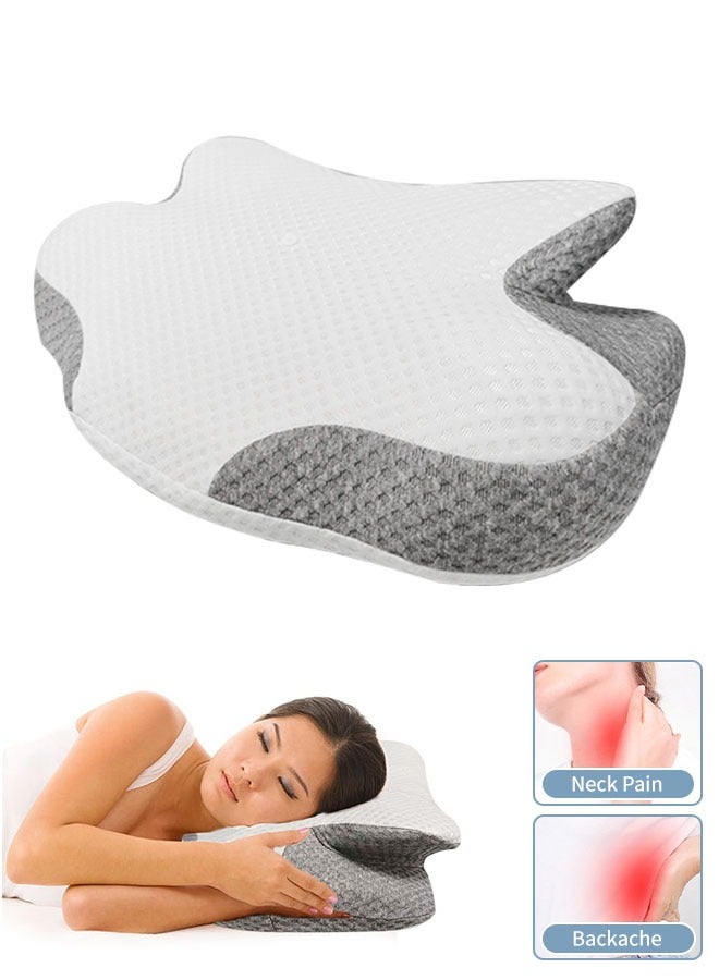 Butterfly Cervical Pillow Memory Foam Pillow Ergonomic Neck Support Pillow With Pillowcase High Density Rebound Suitable For Side Back Prone, Relieve Neck And Shoulder Pain - Image 1