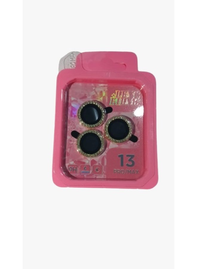 حامي عدسات الكاميرا الخلفية 9H لهاتف ايفون 13 برو / 13 برو ماكس (جولد)