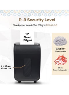 Majesty "Paper Shredder – A powerful shredding machine that cuts up to 12 sheets, staples, and credit cards with high efficiency, providing security and organization for documents at home and office!"  - Image 5