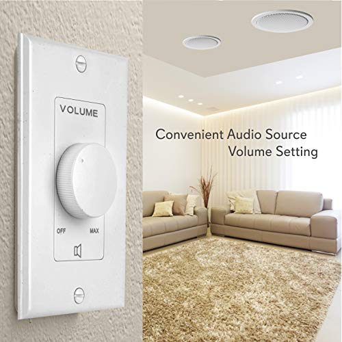 Pyle Home Wall Mount Volume Control Knob- Flush In-Wall Plate,Rotary Style Adjustment, 20-20kHz Freq. Response,Companion for Hi-Fi, Four-Pair Speaker Selector w/ Audio&Video Compatibility,White- PVC1 - Image 4