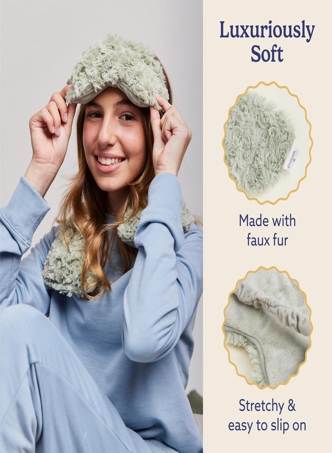 warmies Microwavable Eye Mask for Warmth & Comfort - Heat & Cooling Eye Compress for Dryness Relief - Weighted & Heated Lavender Sleep Mask for Calming Relaxation - Curly Sage - Image 3