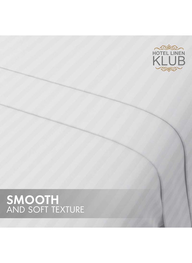 Hotel Linen Klub Stripe Microfiber White Fitted Sheet King 180x200 cm  - Image 5