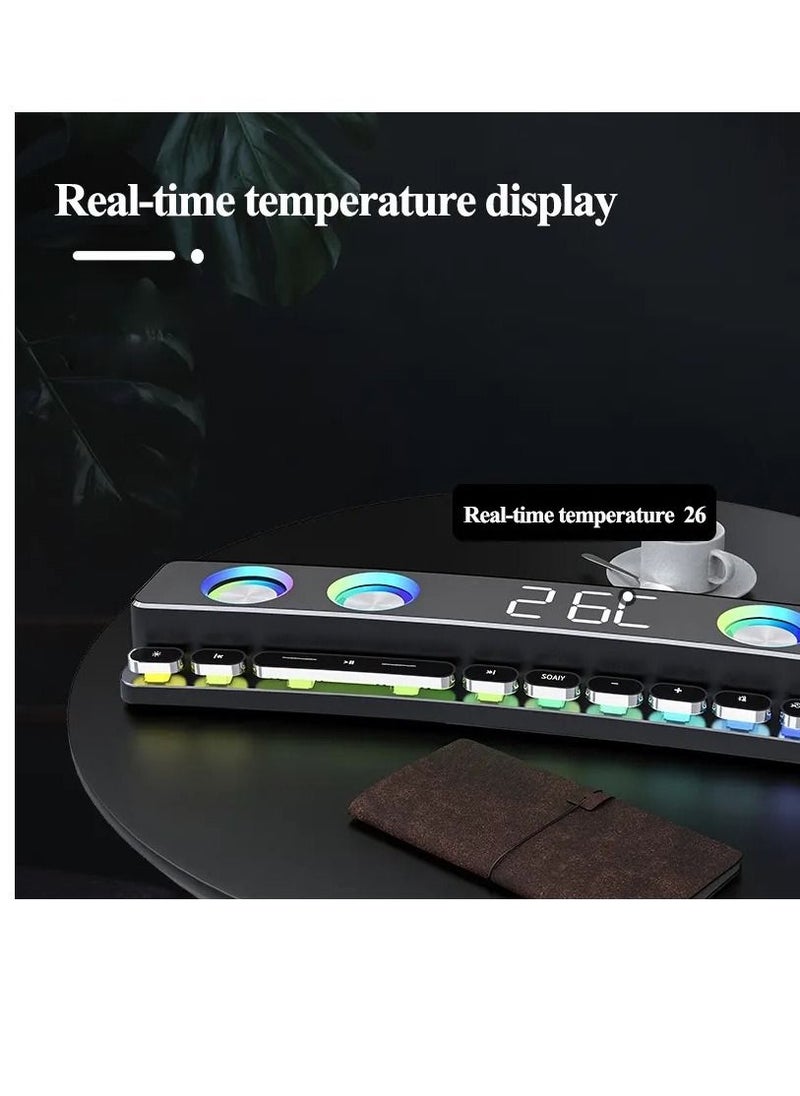 SOAIY - Wireless HiFi Speaker Computer Game Subwoofer Bluetooth Speaker No Light 3600mAh Sound Bar Stereo Music Player Clock 3D Stereo Bass Surround Sound Box 3.5mm Audio Input for PC Laptop - Image 1