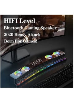 SOAIY Wireless HiFi Speaker Computer Game Subwoofer Bluetooth Speaker No Light 3600mAh Sound Bar Stereo Music Player Clock 3D Stereo Bass Surround Sound Box 3.5mm Audio Input for PC Laptop  - Image 5