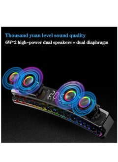SOAIY Wireless HiFi Speaker Computer Game Subwoofer Bluetooth Speaker No Light 3600mAh Sound Bar Stereo Music Player Clock 3D Stereo Bass Surround Sound Box 3.5mm Audio Input for PC Laptop  - Image 4