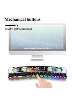 SOAIY Wireless HiFi Speaker Computer Game Subwoofer Bluetooth Speaker No Light 3600mAh Sound Bar Stereo Music Player Clock 3D Stereo Bass Surround Sound Box 3.5mm Audio Input for PC Laptop  - Image 3