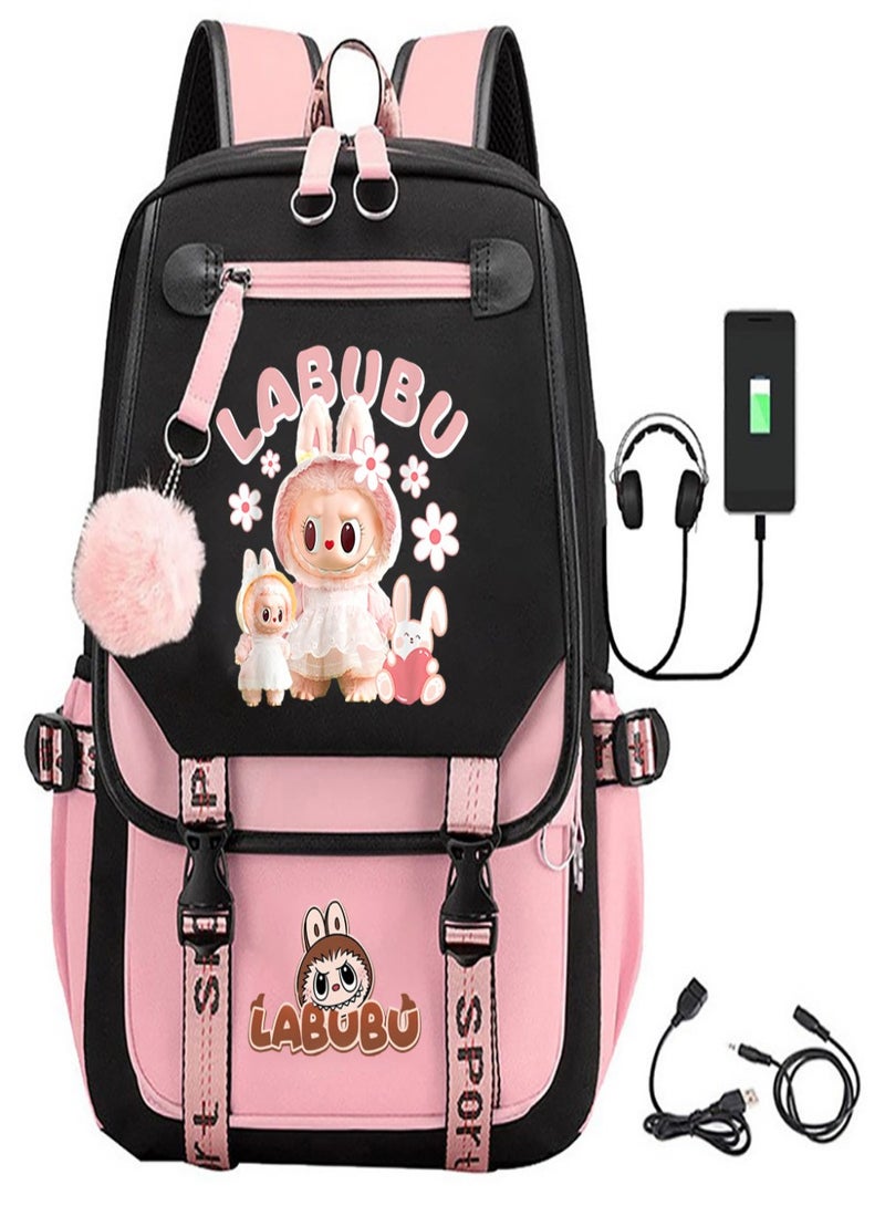 Labubu Children Bag Sackpack Backpack Laptop Sports Bags Fashion for Women Girls Kids